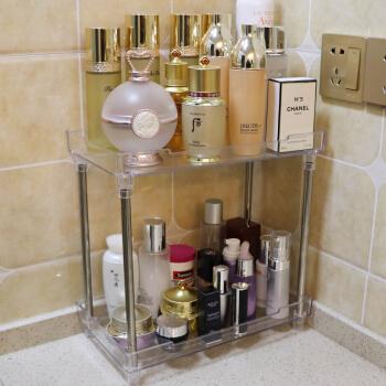 超大号浴室化妆品收纳盒置物架 透明亚克力桌面卫生间洗漱台多层 2层